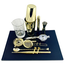 12 Piece Gold Professional Home Bar Kit