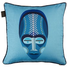 Blue Mask Reversible Cotton Cushion