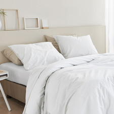 White Basic Organic Cotton Quilt Cover Set