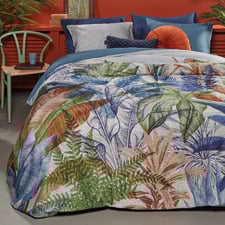 Blue Isla Cotton Sateen Quilt Cover Set