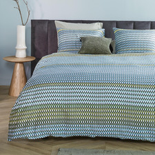 Blue Green Rhythm Cotton Sateen Quilt Cover Set