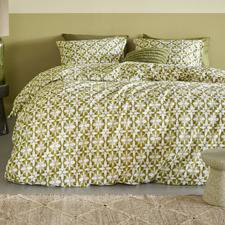 Green Mae Cotton Quilt Cover Set