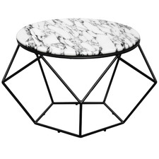 White & Black Maurice Marble-Top Coffee Table