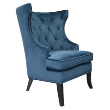 Navy Blue Cuanza Velvet Armchair