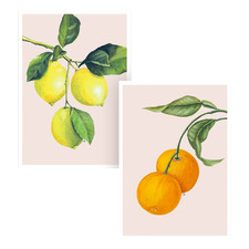 Oranges & Lemons Printed Wall Art Diptych