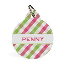 Lime and Pink Picnic Time ID Pet Tag