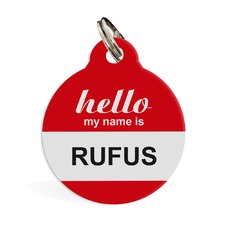 "Hello my name is" ID Pet Tag