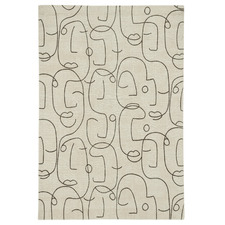 Cream & Black Epsilon Hand-Tufted Pure New Wool Rug