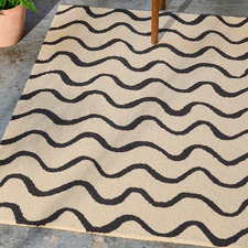 Charcoal Ribbon Hand-Tufted Wool Rug