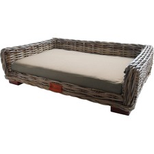 Grey Wicker Dog Lounge
