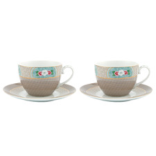 Blushing Birds 280ml Porcelain Cups & Saucers (Set of 2)
