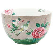 Khaki Blushing Birds 23cm Porcelain Bowl