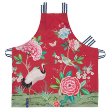 Red Blushing Birds Cotton Apron