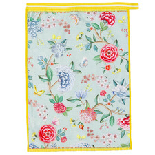 Blue Blushing Birds All Over Print Cotton Teatowel