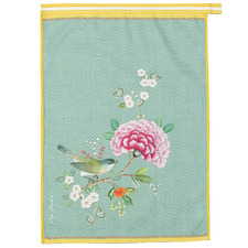 Blue Blushing Birds Cotton Teatowel
