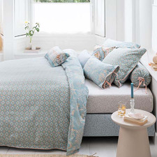 Light Blue Origami Tree Cotton Quilt Cover Set