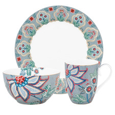 3 Piece Flower Festival Porcelain Breakfast Set