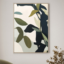 Blue Daria Leafs Canvas Wall Art