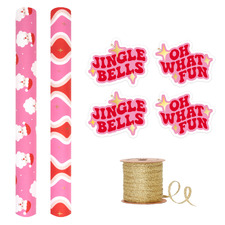 15 Piece Retro Swirl Wrapping Paper, Gift Tag & Ribbon Set