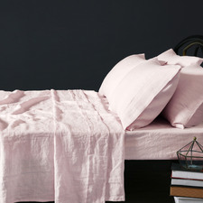 Pink French Linen Sheet Set