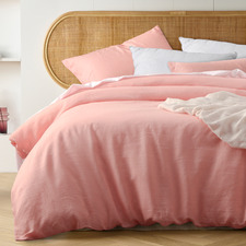 Peach French Linen Quilt Cover Set