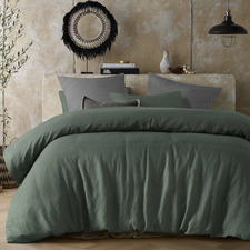Sea Green Formosus Hemp Quilt Cover Set