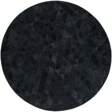 Charcoal Trilogia Round Cow Hide Rug