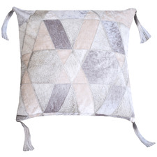 Grey Selva Leather Cushion Cover