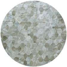 Moss Oleada Cowhide Round Rug