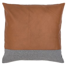 Leather & Linen Stripe Cushion