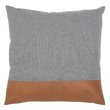 Leather & Linen Block Cushion