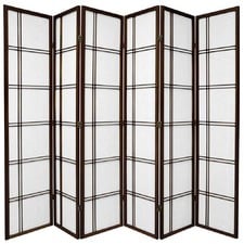 6 Panel Cross Room Divider Screen
