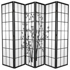 6 Panel Zen Garden Room Divider Screen