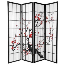 4 Panel Cherry Blossom Room Divider Screen