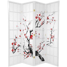 4 Panel Cherry Blossom Room Divider Screen