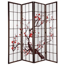 4 Panel Cherry Blossom Room Divider Screen