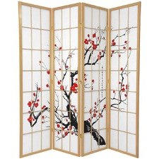 4 Panel Cherry Blossom Room Divider Screen