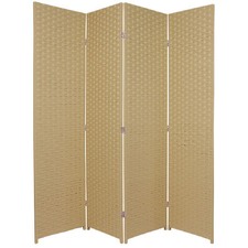 4 Panel Woven Room Divider Screen