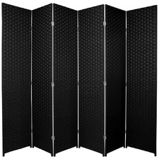 6 Panel Woven Room Divider Screen