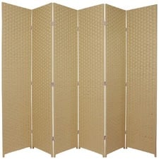 6 Panel Woven Room Divider Screen
