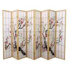Cherry Blossom 8 Panel Rice Paper Room Divider