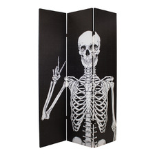 3 Panel Peace Skeleton Canvas Room Divider