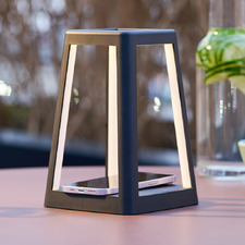 Lexon 21cm Lantern Rechargeable LED Outdoor Lamp with Wireless Charger