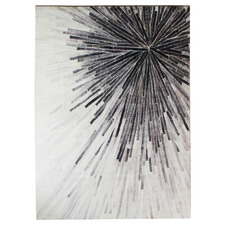 Monochrome Fireworks Abstract Power-Loomed Rug