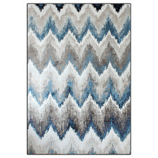 Grey & Blue Guilley Chevron Power-Loomed Rug