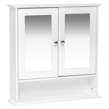 White Odessa Wall Mounted Mirrored Bathroom Cabinet