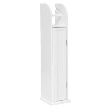 White Odessa Bathroom Cabinet with Toilet Roll Holder