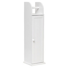 White Classic Toilet Roll Holder Storage Cabinet