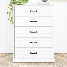 White Hamptons 5 Drawer Chest