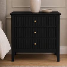 Large Amara 3 Drawer Bedside Table